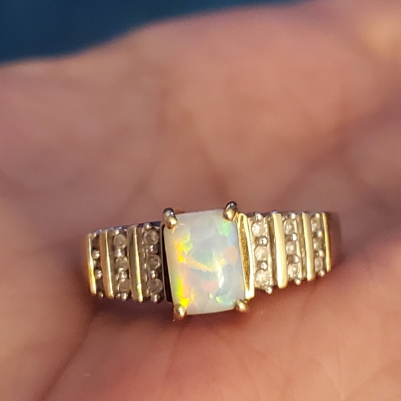 Beautiful opal/diamond ring - Picture 6 of 9